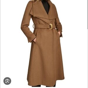 Donna Karan Brown Belted Coat